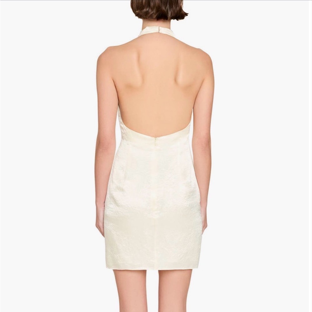 Amanda Uprichard Ivory Satin Mini Dress - Picture 3 of 6